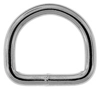 Welded Steel D-Ring, Nickel Plated